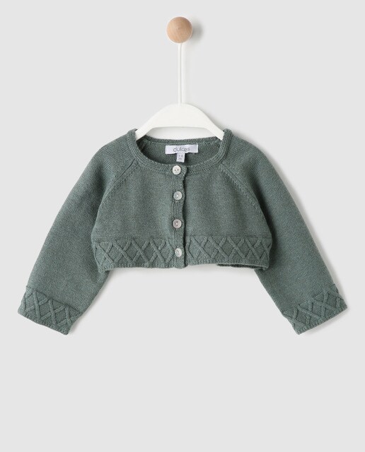 dark green knit cardigan