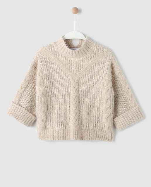Jersey de niña camel cuello perkins