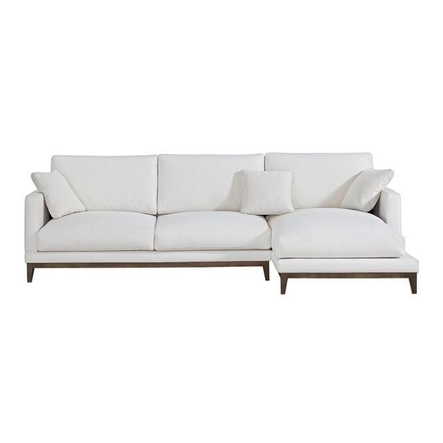 Sofá de 5 plazas con chaiselongue derecha y base wengué Breda Room - El Corte Inglés