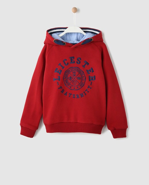 boys red hooded sweatshirt