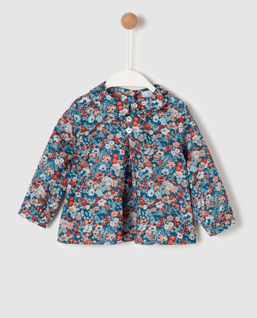 Camisa de bebé niña azul liberty