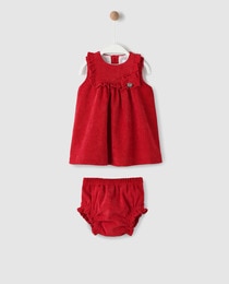 red corduroy dress