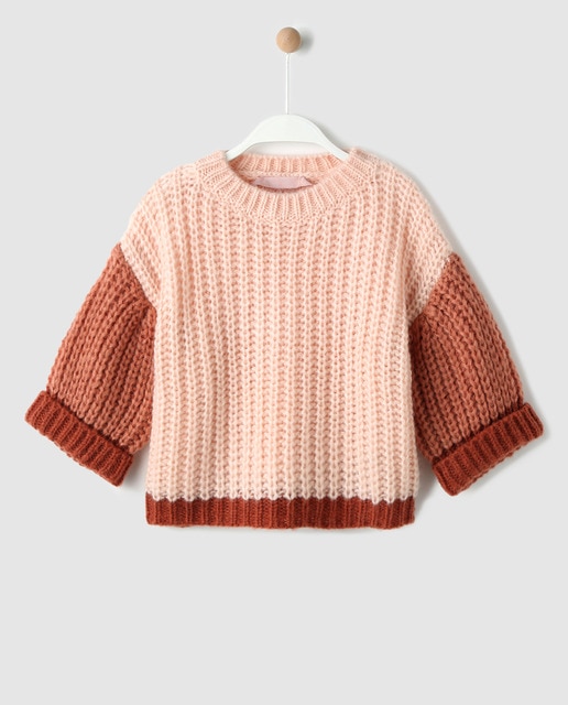 Jersey de niña de tricot rosa