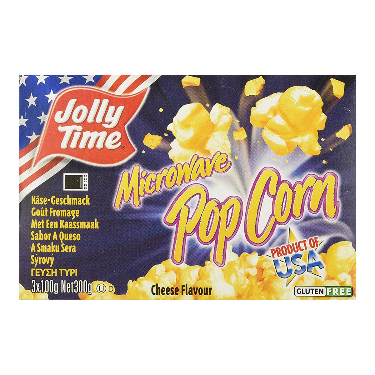 Jolly Time cheese flavour microwaveable popcorn · Gourmet Club · El