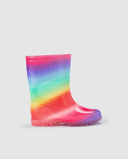 Botas de agua de niña Kids Collection  multicolor con detalle purpurina