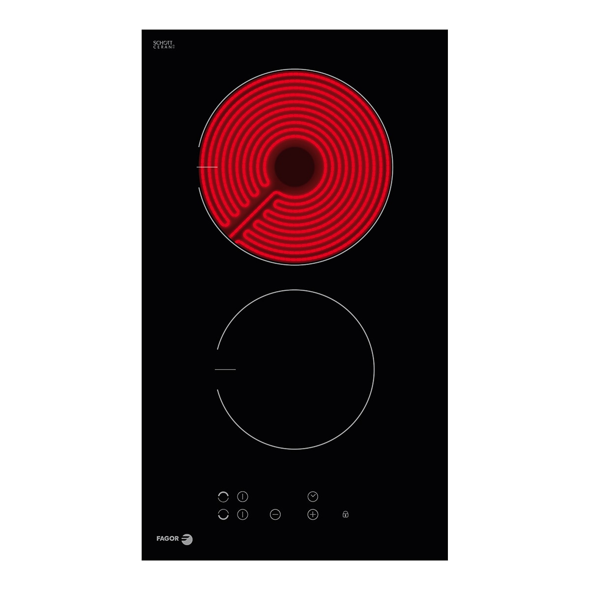 Fagor – Placa modular vitrocerámica Fagor 2 zonas de cocción – 3MFT-2AC.