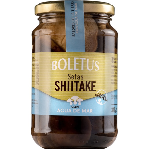 BOLETUS setas shitake con agua de mar frasco 180 g neto escurrido