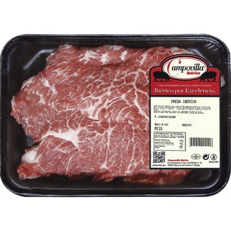 CAMPOVILLA presa fresca de cerdo ibérico en filetes peso aproximado bandeja 400 g