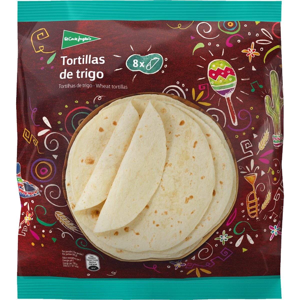 Tortillas de trigo 8 unidades envase 320 g · EL CORTE INGLES