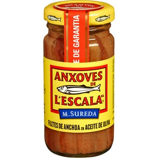 ANXOVES DE L'ESCALA Sardellenfilets in Olivenöl Flacon 55 g netto Abtropfgewicht