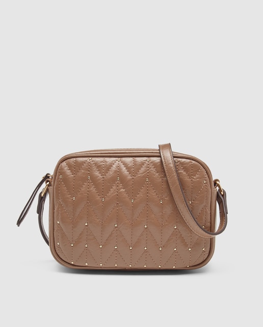 tan quilted crossbody bag
