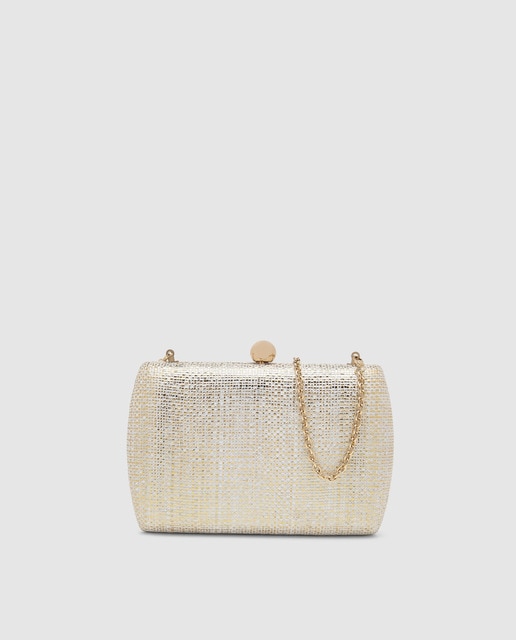 tan evening clutch