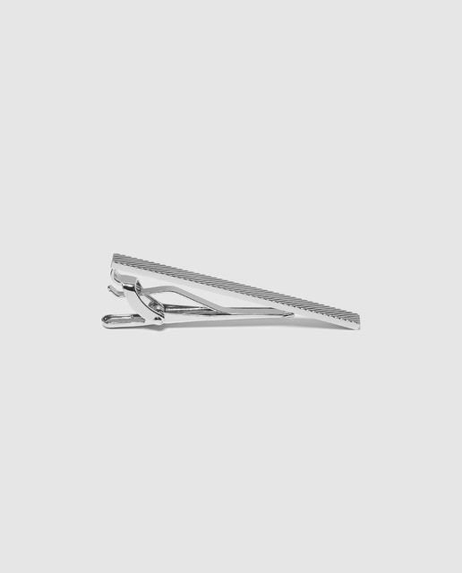 Pasador de corbata diagonal plata