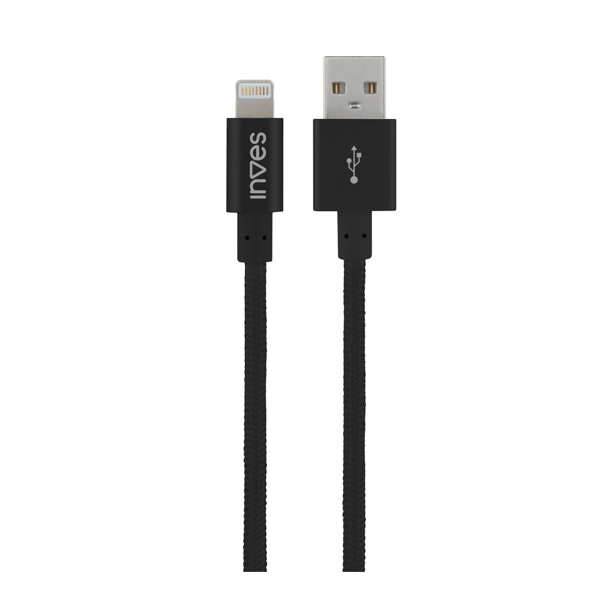 Inves - Conector lightning Inves B1 Negro 1 metro.
