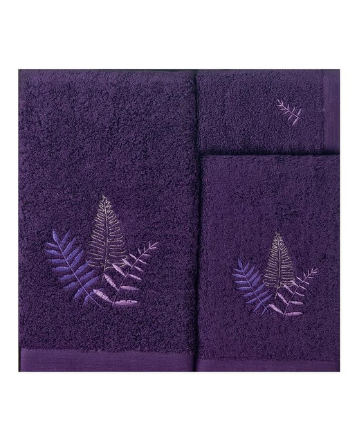 Juego toallas bordado 650 gramos morado