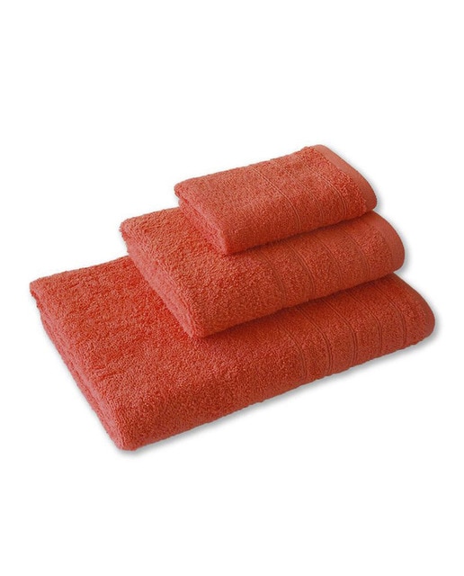 Juego toalla lisa 500 gramos coral