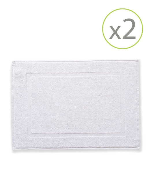 Pack de 2 alfombrines de baño de 45 x 65 cm blanco