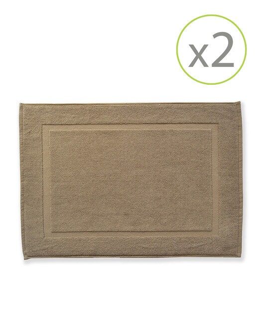 Pack de 2 alfombrines de baño de 45 x 65 cm chocolate