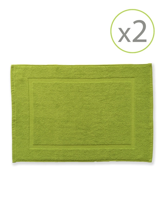 Pack de 2 alfombrines de baño de 45 x 65 cm verde