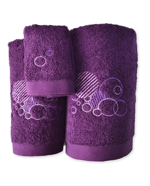 Juego toallas bordado 650 gramos morado