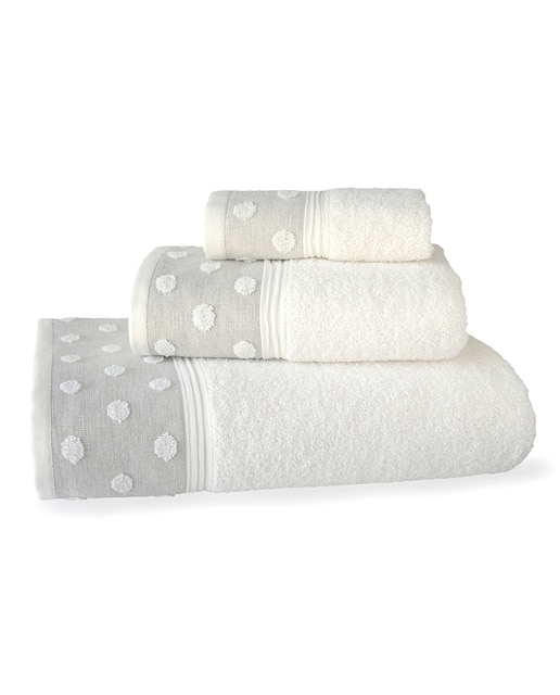 Juego toallas jacquard 530 gramos crema