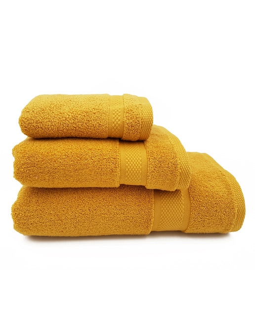 Juego toalla lisa fantasia 550 gramos ocre