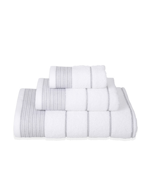 Juego toallas doble jacquard blanco 530 gramos