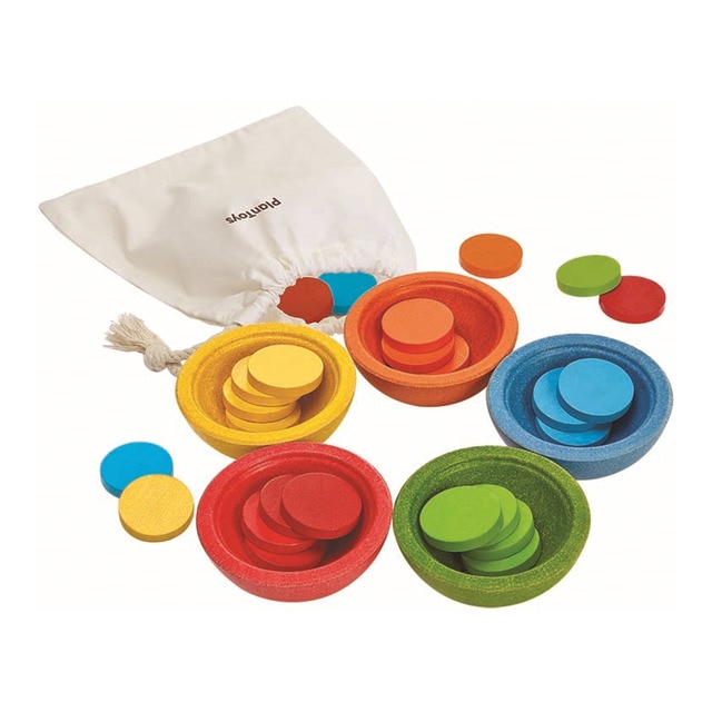 Tazas ordena y cuenta Plantoys juguetes de madera