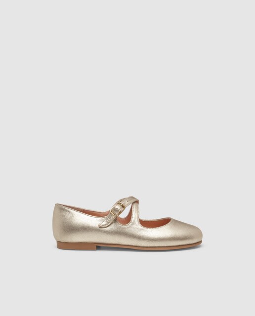 girls gold mary janes