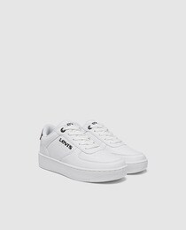 levis white platform trainers