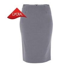 Falda traje mujer lana Paola Gris Claro