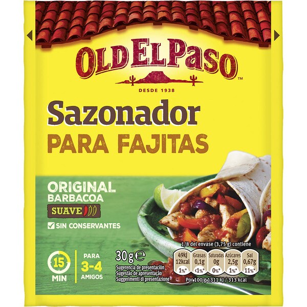 Buy Mild fajita seasoning sachet 30 g · OLD EL PASO · Supermercado Hipercor