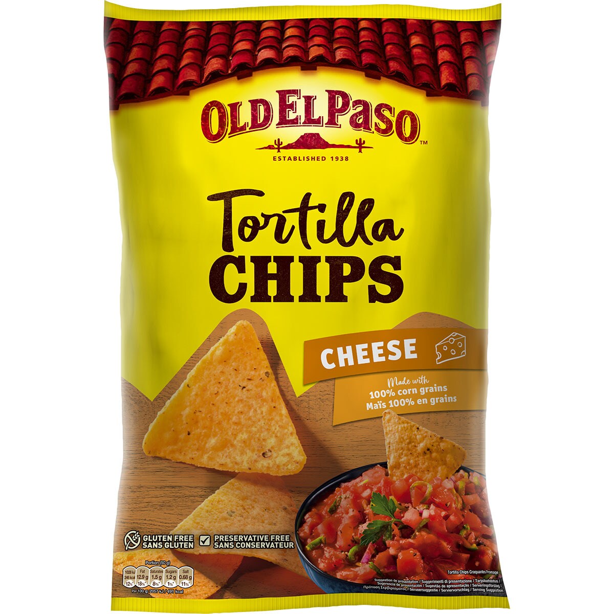 Cheese flavour tortilla chips, glutenfree bag 185 g · OLD EL PASO