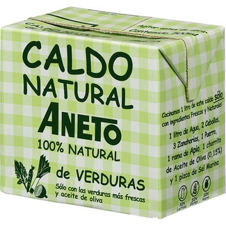ANETO 100% natural vegetable stock, gluten-free and lactose-free container 500 ml