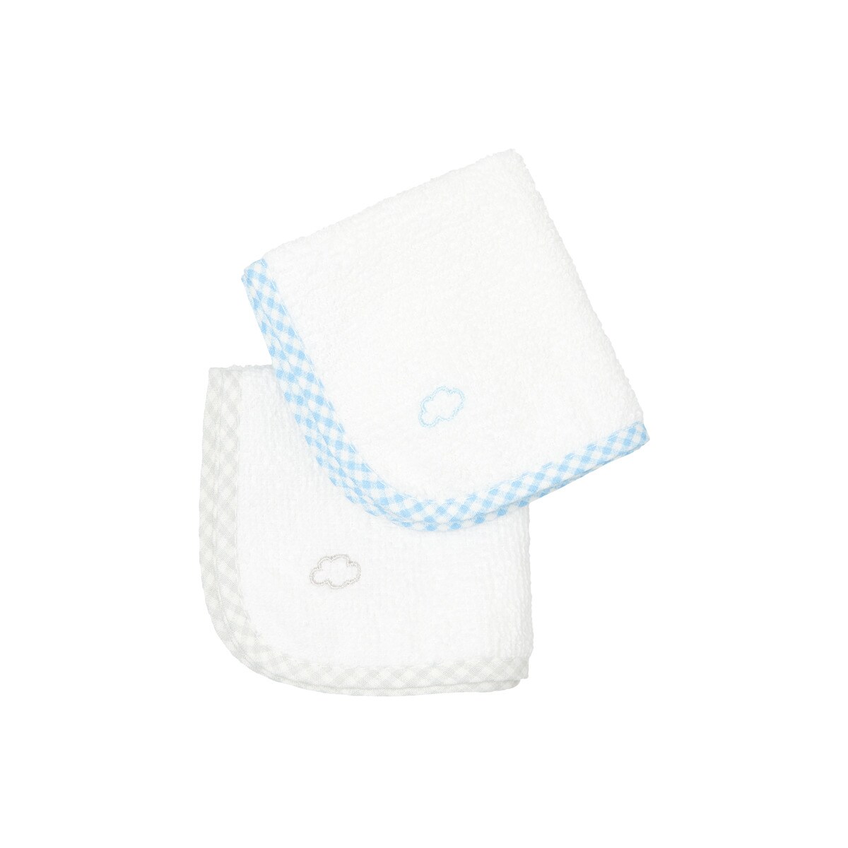 Pack of 2 Cotton Juice Baby Home Towelling Sky Blue/grey Hand Towels, Blues.