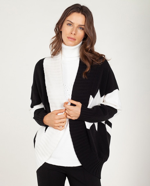 Jacquard black and white cardigan · Anna Mora · Fashion · El Corte Inglés