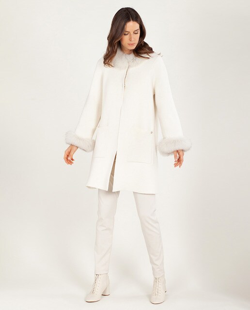 cardigan with fur collar and cuffs