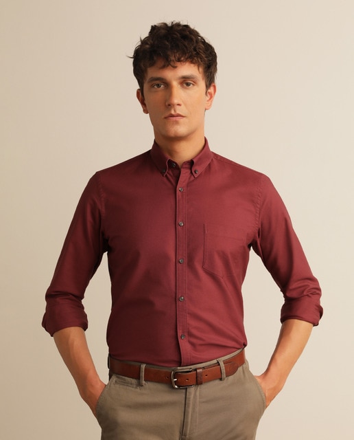 maroon oxford shirt