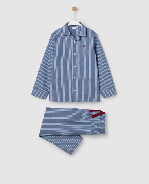 Pijama de niño de tela azul