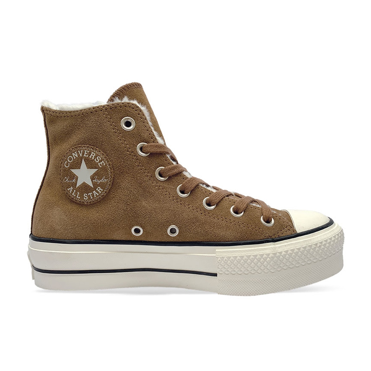 brown cozy club platform chuck taylor all star