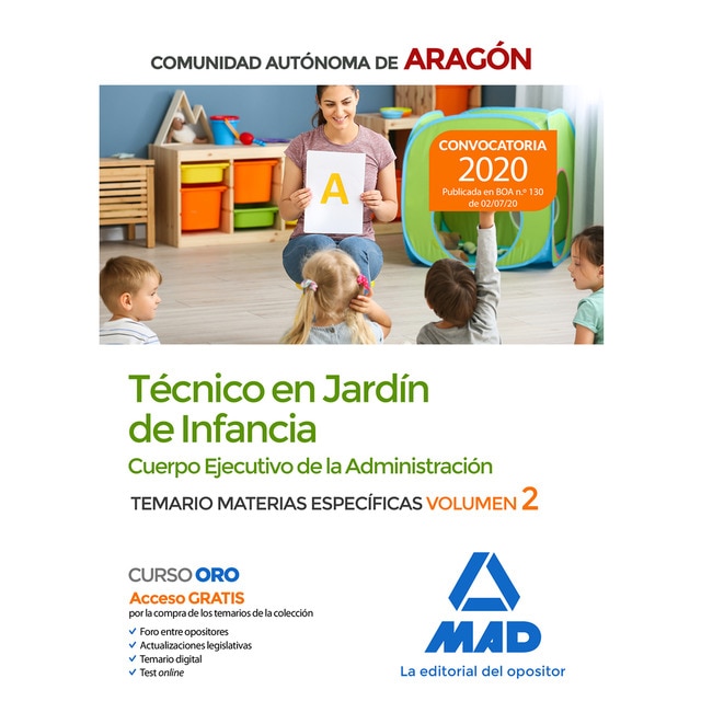 Técnicos en jardín de infancia del cuerpo ejecutivo de la administración de la comunidad autónoma de aragón (escala de ayudantes f