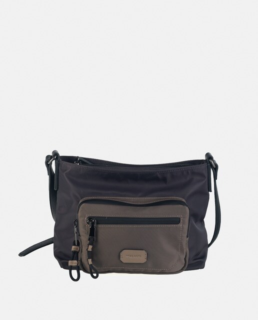 gray nylon crossbody bag