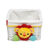 ARDITEX FP10077 Cesta de mimbre con forro textil y peluche aplicado de 30x25x20cm de MATTEL-Fisher-Price