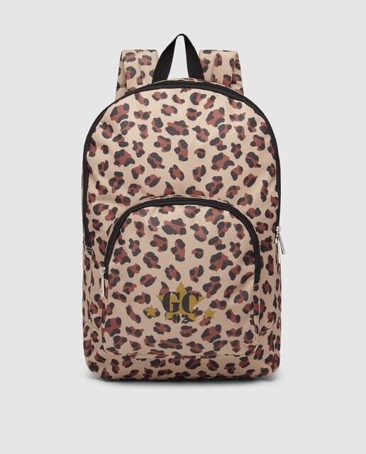 animal print backpack purse