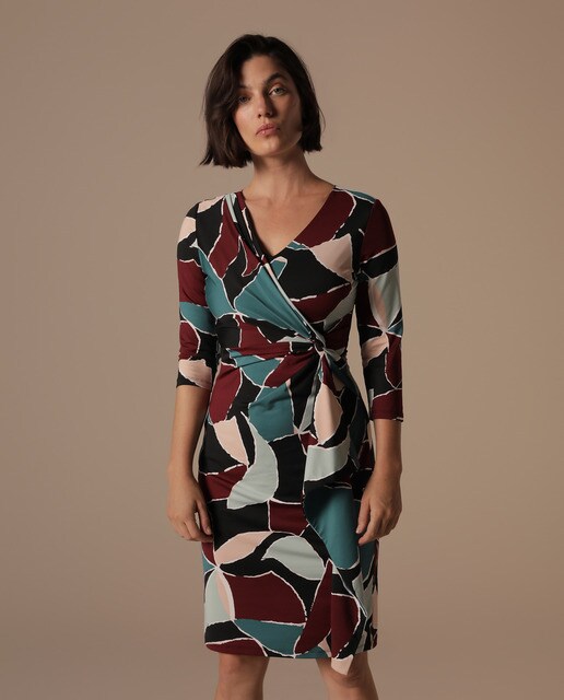 patterned midi dress