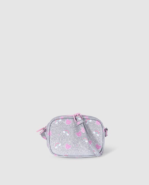 silver glitter bag