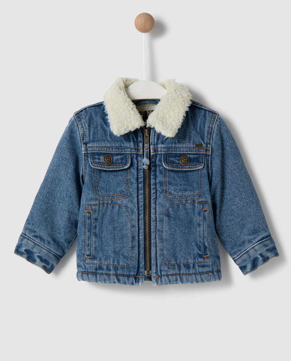 Veste en jean bébé garçon bleue finition moutonnée · Brotes · Mode · El ...