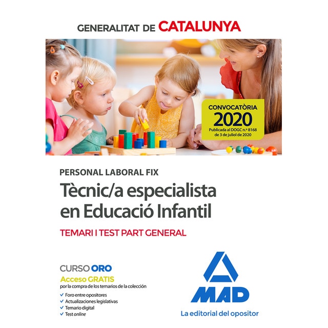 Personal laboral fix de tècnic/a especialista en educació infantil de la generalitat de catalunya. Temari i test de la part genera (Tapa blanda)