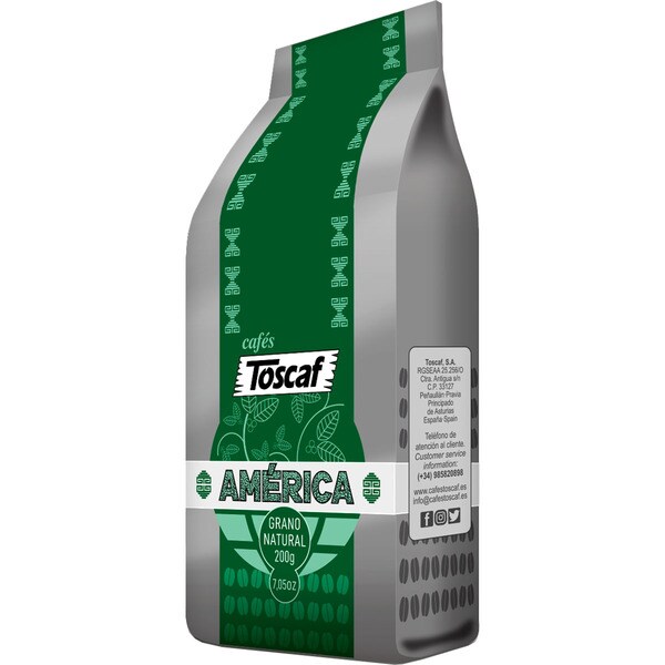 TOSCAF América café en grano natural bolsa 200 g