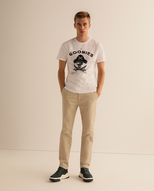 Camiseta de hombre blanca GOONIES de manga corta